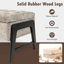 Modern Chenille Storage Bench with Solid Rubber Wood Legs-Gray by LJGDeals