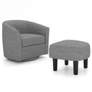Modern Club Swivel Accent Chair with Ottoman Footrest Curved Backrest by LJGDeals