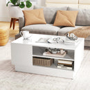 Modern Coffee Table with 2-Tier Open Storage Shelves-White by LJGDeals