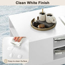Modern Coffee Table with 2-Tier Open Storage Shelves-White by LJGDeals