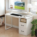 Modern Computer Desk with Power Outlets and File Drawer by LJGDeals