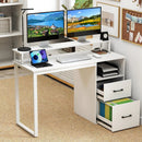Modern Computer Desk with Power Outlets and File Drawer by LJGDeals