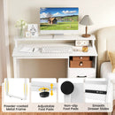 Modern Computer Desk with Power Outlets and File Drawer by DirectDeals