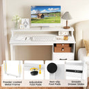 Modern Computer Desk with Power Outlets and File Drawer by LJGDeals