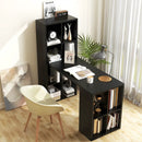 Modern Computer Desk with 12 Cubes Bookshelf-Black by LJGDeals