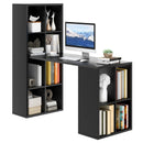 Modern Computer Desk with 12 Cubes Bookshelf-Black by LJGDeals