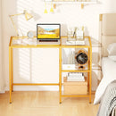 Modern Console Table with 2 Open Shelves and Metal Frame-Golden by LJGDeals