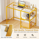 Modern Console Table with 2 Open Shelves and Metal Frame-Golden by LJGDeals