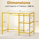 Modern Console Table with 2 Open Shelves and Metal Frame-Golden by LJGDeals