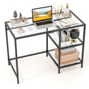 Modern Console Table with 2 Open Shelves and Metal Frame-Golden by LJGDeals