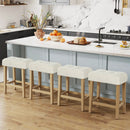 Modern Counter Height Bar Stools Set of 2 with Rubber Wood Legs by LJGDeals
