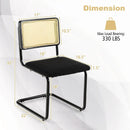 2 Pieces Mid-Century Modern Dining Chair with Cantilever Design-Black by LJGDeals
