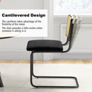 2 Pieces Mid-Century Modern Dining Chair with Cantilever Design-Black by LJGDeals