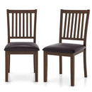 Upholstered Modern Dining Chair Set of 2 with Slanted High Backrest-Brown by LJGDeals
