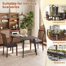 Upholstered Modern Dining Chair Set of 2 with Slanted High Backrest-Brown by LJGDeals