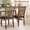Upholstered Modern Dining Chair Set of 2 with Slanted High Backrest-Brown by LJGDeals