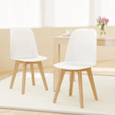 Modern Dining Chair Set of 2 with Solid Beech Wood Legs and Tilt Backrest by LJGDeals