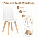 Modern Dining Chair Set of 2 with Solid Beech Wood Legs and Tilt Backrest by LJGDeals