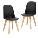 Modern Dining Chair Set of 2 with Solid Beech Wood Legs and Tilt Backrest by LJGDeals