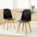 Modern Dining Chair Set of 2 with Solid Beech Wood Legs and Tilt Backrest by LJGDeals