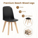 Modern Dining Chair Set of 2 with Solid Beech Wood Legs and Tilt Backrest by LJGDeals