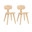 Modern Dining Chair Set of 2 with Wide Seat-Natural by LJGDeals