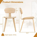 Modern Dining Chair Set of 4 with Wide Seat-Natural by LJGDeals
