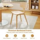 Modern Dining Chair Set of 4 with Wide Seat-Natural by LJGDeals
