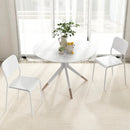 Modern Dining Chairs Set of 4 with Tilted Backrest and Sturdy Metal Legs by LJGDeals