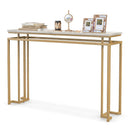 Modern Entryway Table with Gold Heavy-duty Metal Frame and Anti-toppling Kit for Living Room by LJGDeals