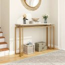 Modern Entryway Table with Gold Heavy-duty Metal Frame and Anti-toppling Kit for Living Room by LJGDeals