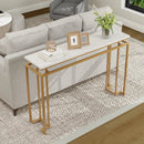Modern Entryway Table with Gold Heavy-duty Metal Frame and Anti-toppling Kit for Living Room by LJGDeals