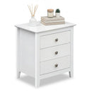 Modern Farmhouse 3-Drawer NightStand with Wood Grain Accents and Sleek Knobs by LJGDeals