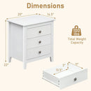 Modern Farmhouse 3-Drawer NightStand with Wood Grain Accents and Sleek Knobs by LJGDeals