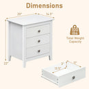 Modern Farmhouse 3-Drawer NightStand with Wood Grain Accents and Sleek Knobs by DirectDeals