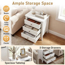 Modern Farmhouse 3-Drawer NightStand with Wood Grain Accents and Sleek Knobs by DirectDeals