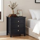 Modern Farmhouse 3-Drawer NightStand with Wood Grain Accents and Sleek Knobs by LJGDeals