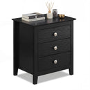 Modern Farmhouse 3-Drawer NightStand with Wood Grain Accents and Sleek Knobs by DirectDeals