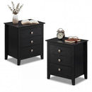 Modern Farmhouse 3-Drawer Night Stand with Wood Grain Accents for Bedroom by LJGDeals