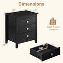 Modern Farmhouse 3-Drawer Night Stand with Wood Grain Accents for Bedroom by LJGDeals