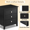 Modern Farmhouse 3-Drawer Night Stand with Wood Grain Accents for Bedroom by LJGDeals