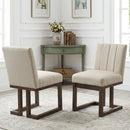 Modern Farmhouse Fabric Dining Chairs Set of 2 with 5.5" Thickened Padded Seat by LJGDeals
