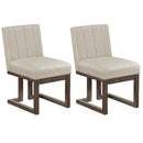 Modern Farmhouse Fabric Dining Chairs Set of 2 with 5.5" Thickened Padded Seat by DirectDeals