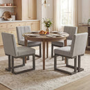 Modern Farmhouse Fabric Dining Chairs Set of 4 with 5.5" Thickened Padded Seat by LJGDeals