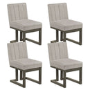 Modern Farmhouse Fabric Dining Chairs Set of 4 with 5.5" Thickened Padded Seat by DirectDeals