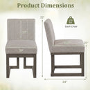 Modern Farmhouse Fabric Dining Chairs Set of 4 with 5.5" Thickened Padded Seat by DirectDeals