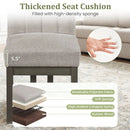 Modern Farmhouse Fabric Dining Chairs Set of 4 with 5.5" Thickened Padded Seat by DirectDeals