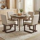 Modern Farmhouse Fabric Dining Chairs Set of 4 with 5.5" Thickened Padded Seat by LJGDeals