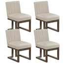 Modern Farmhouse Fabric Dining Chairs Set of 4 with 5.5" Thickened Padded Seat by LJGDeals