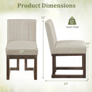 Modern Farmhouse Fabric Dining Chairs Set of 4 with 5.5" Thickened Padded Seat by LJGDeals